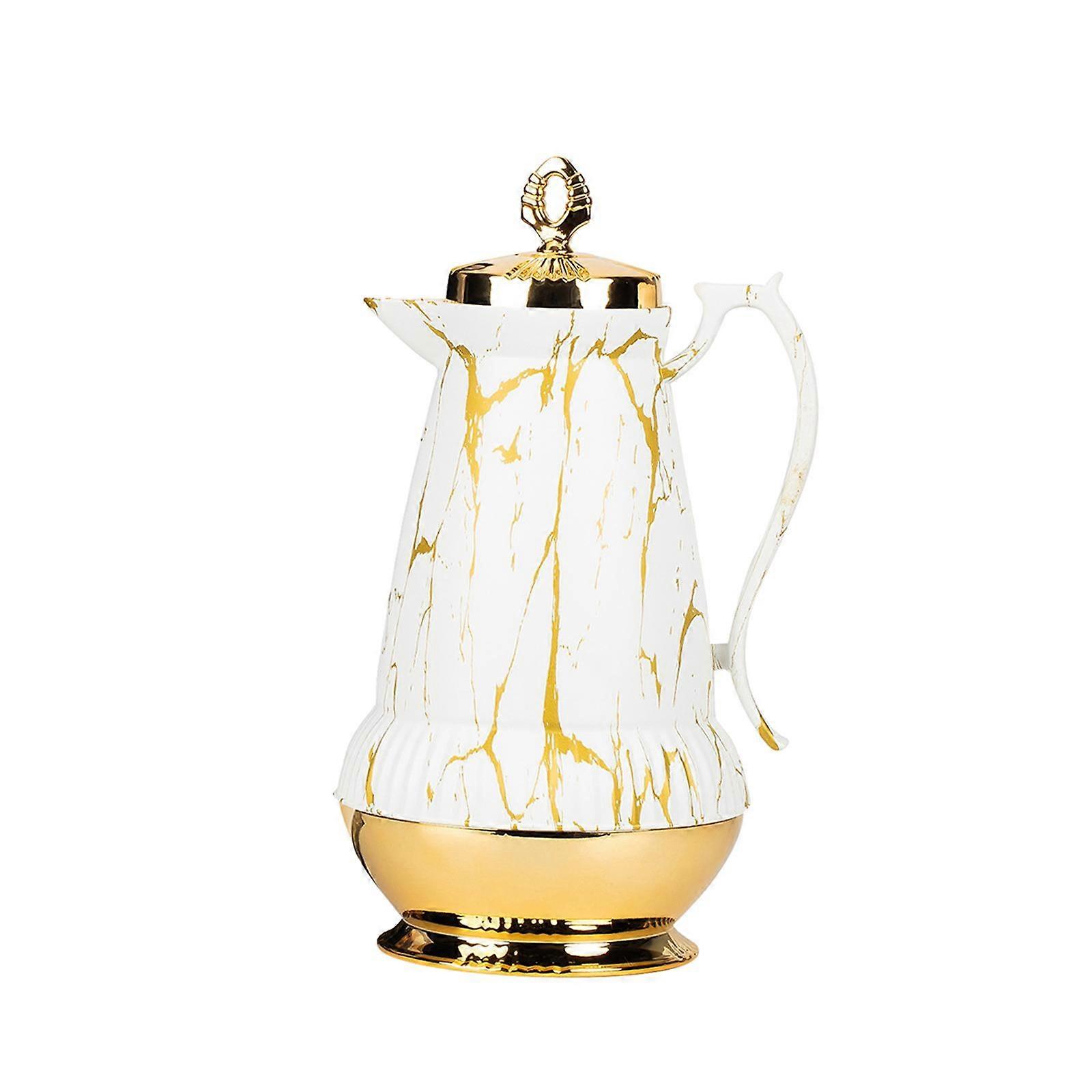 Carafe à café isotherme avec revêtement en verre, cafetière isotherme arabe blanche