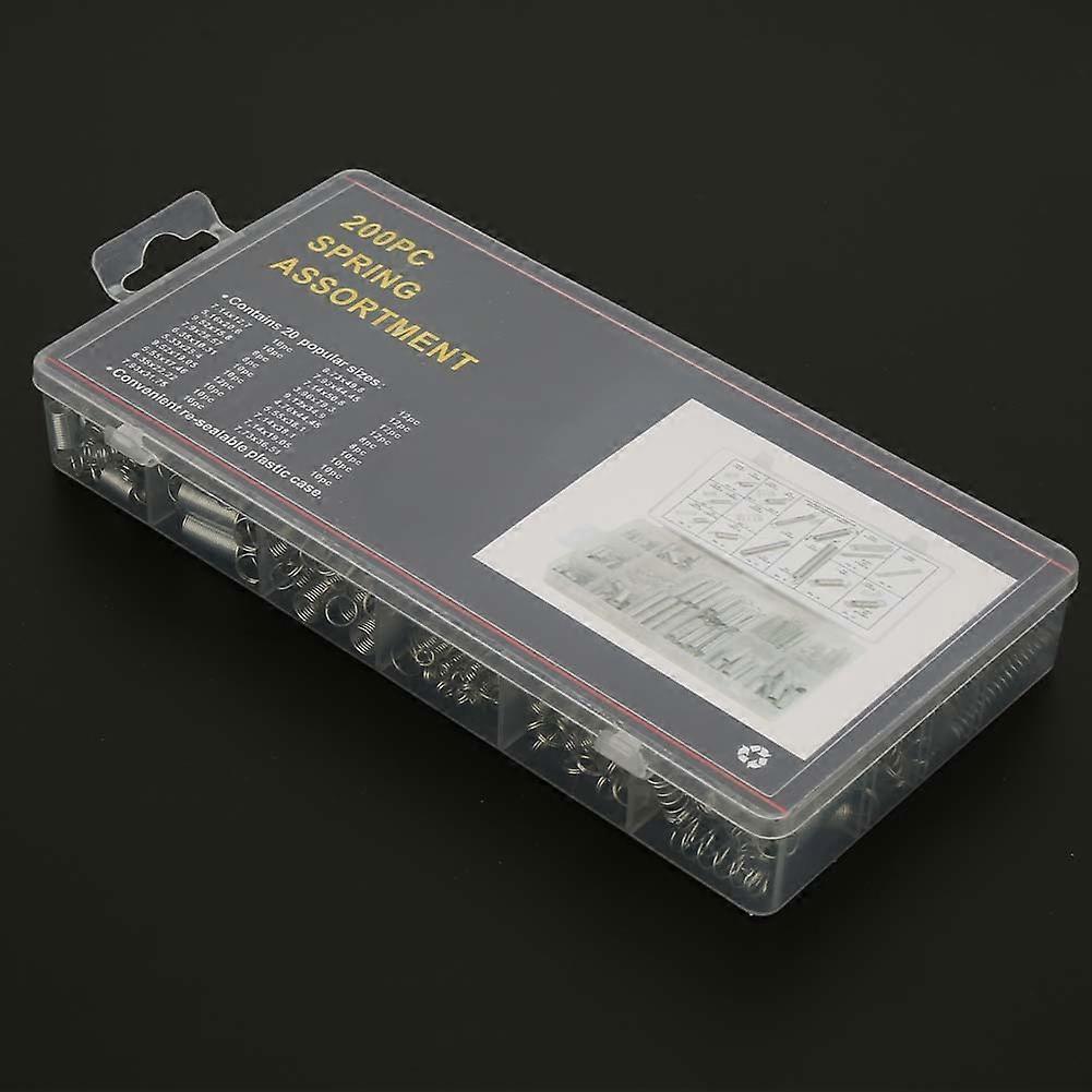 200pcs Extension & Compression Springs Kit Galvanized Steel