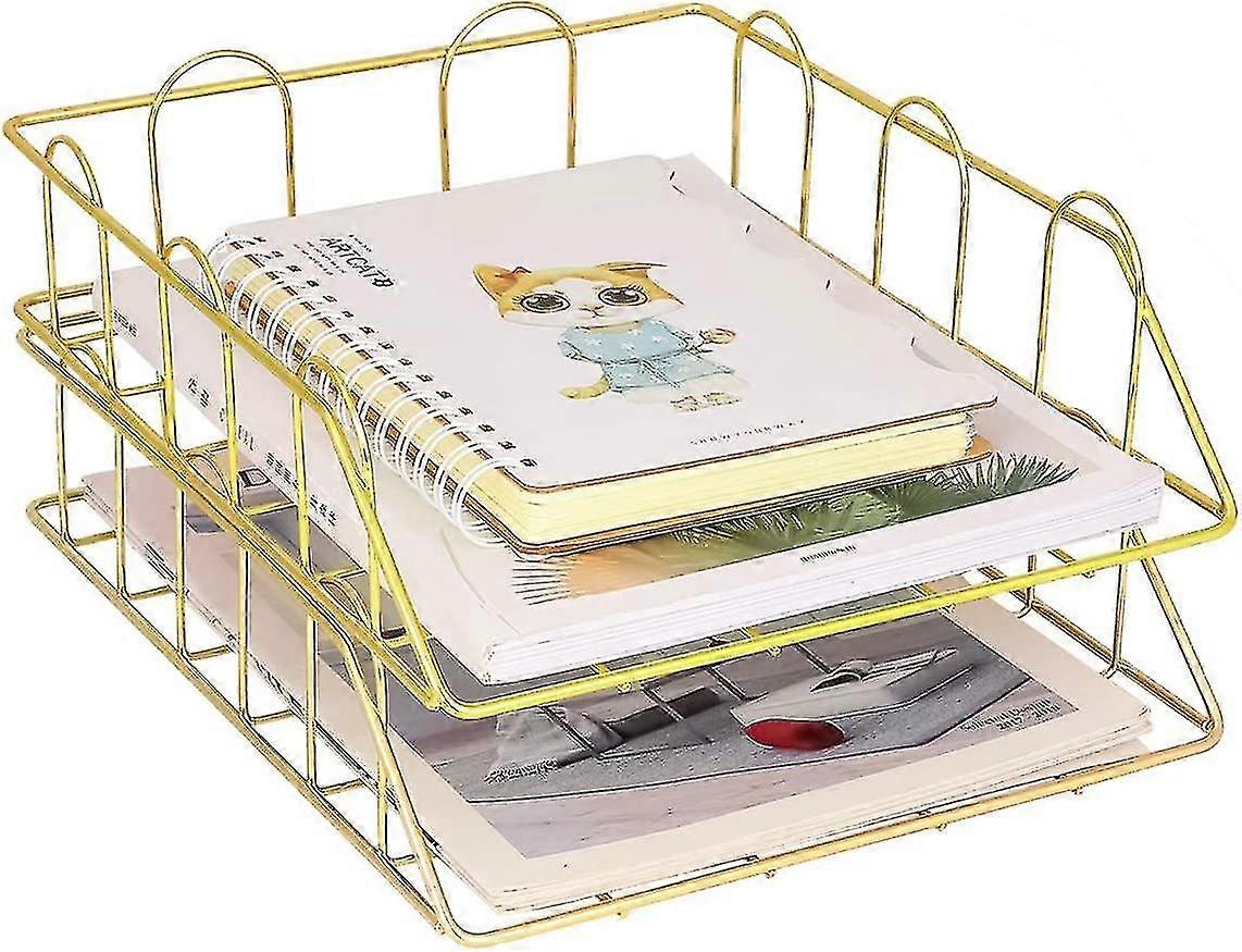 Letter Tray, Staable, Copper, 2 Pieces Gold