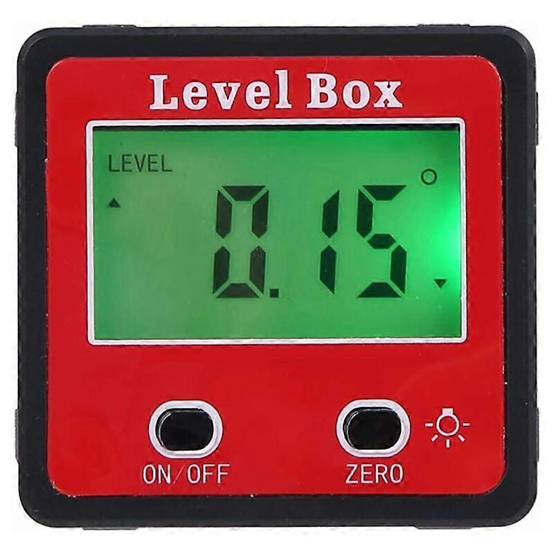 Angle Measuring Horizontal Angle Meter Digital Inclinometer,Digital Electronic Level Box Magnetic Base Measuring Tools,Red