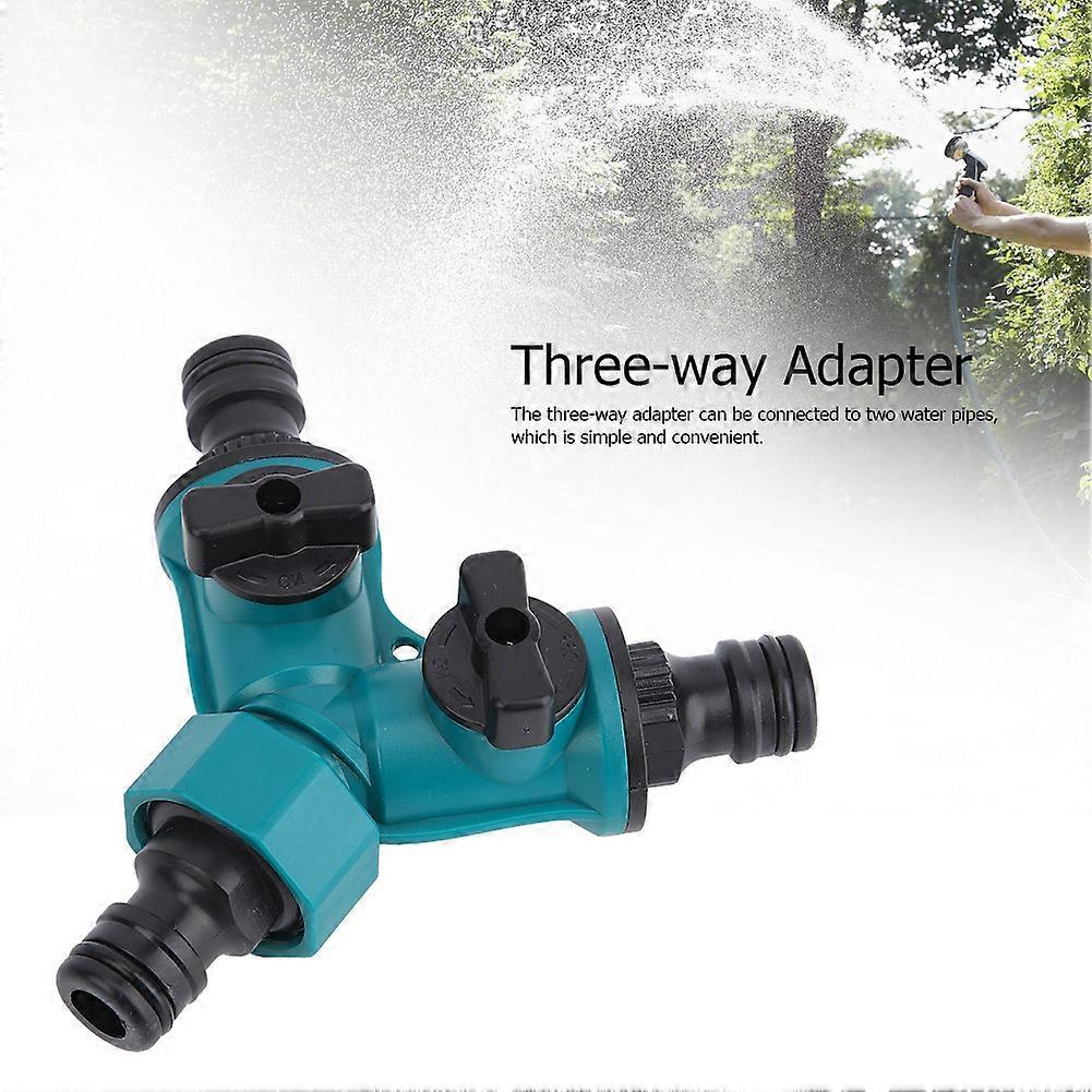 2Pcs Three way Adapter Y Type Connector Water Pipe Joint with Switch 