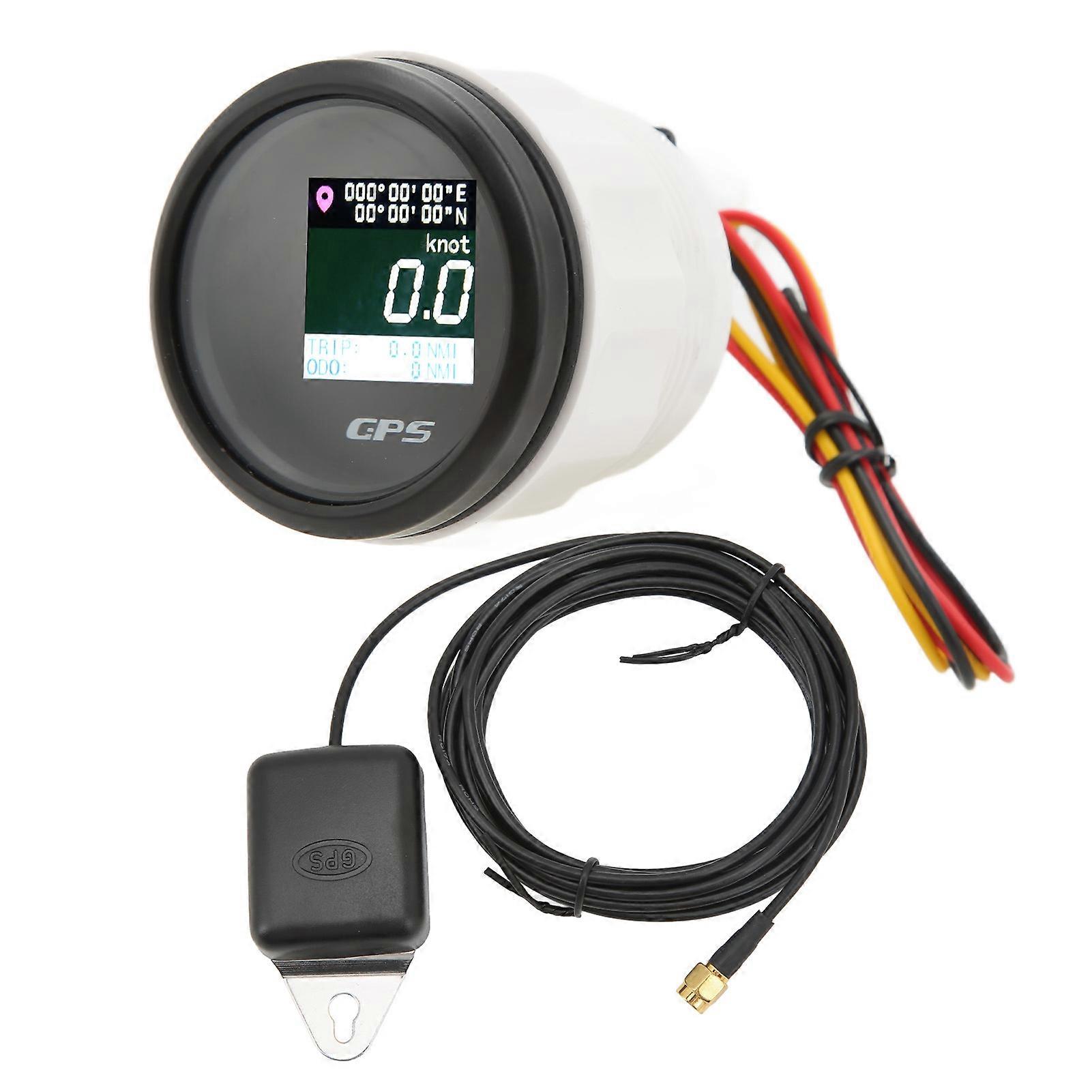 52mm GPS عداد السرعة عداد المسافات مقياس الأميال شاشة LCD DC 9 × 32V لمركبات اليخوت البحرية RV لوحة سوداء وغطاء