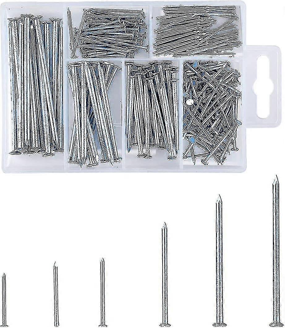 Nails Set, 240 Pcs Cement Nail Countersunk Nails For Attaching Photo Frames (6 Sizes)