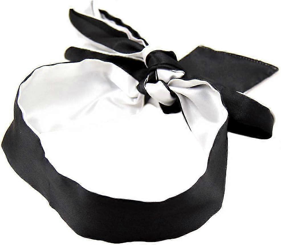 2pcs Satin Eye Mask Blindfold, Soft Satin Eye Mask Sleeping Eye Mask Two-color For Meditation Adults Couples Lovers - SHENSHEN
