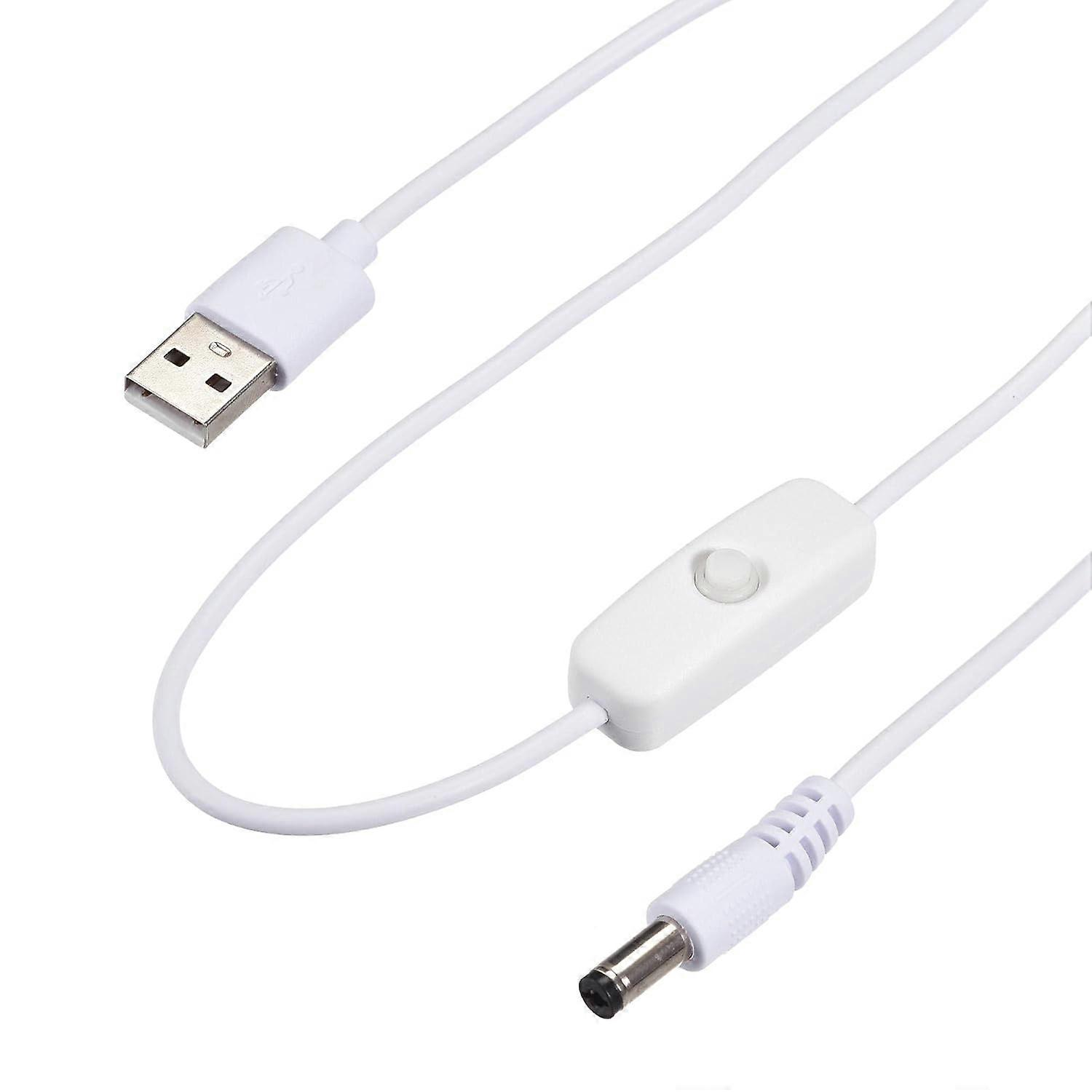 USB Cable with ON/Off Switch, USB Male to 5.5x2.1mm DC Male Extension ...