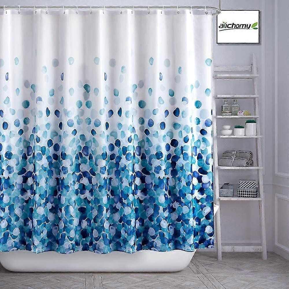 Shower Curtain Set Bathroom Fabric Fall Curtains Waterproof Colorful Funny with Standard Size 72 by 72 (Blue)