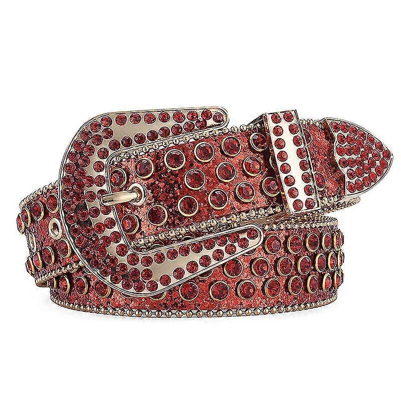 Women's Men's Belt Punk Rock Trendy Rivet Rhinestone Inlaid Wide Belt