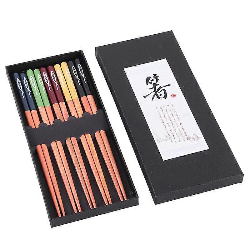 5 Pairs Natural Chopsticks Wood Reusable Natural Chopsticks Washable Chopsticks Chops 23cm