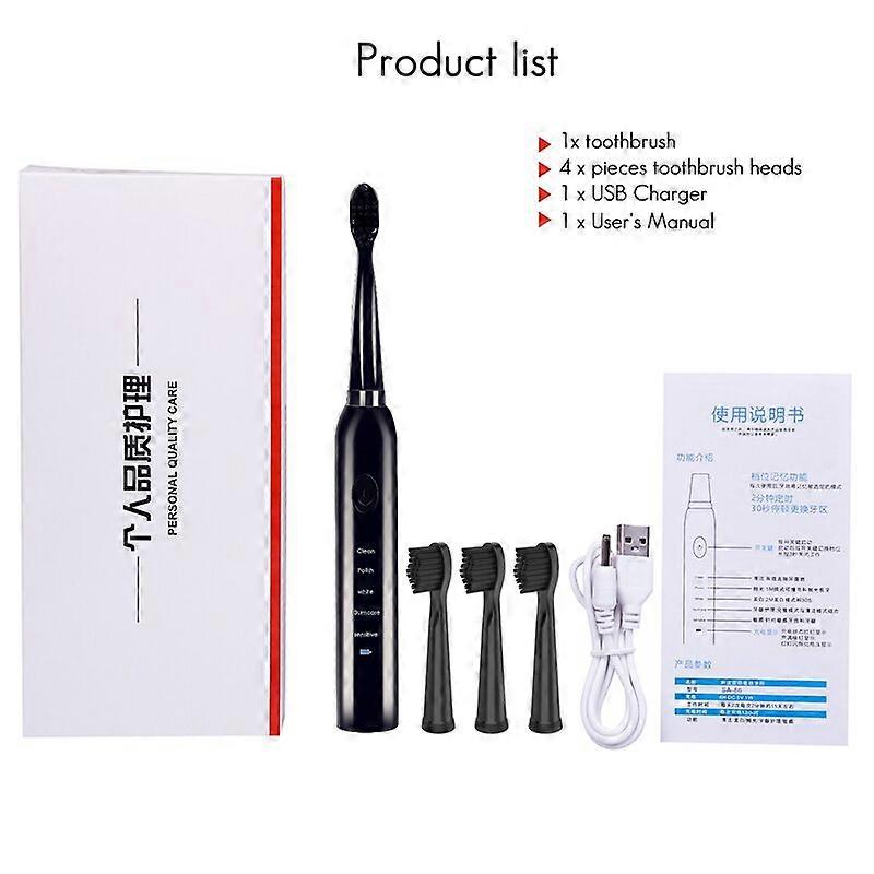Potente spazzolino elettrico ricaricabile 41000time / min Spazzolino elettronico lavabile ad ultrasuoni per denti impermeabili