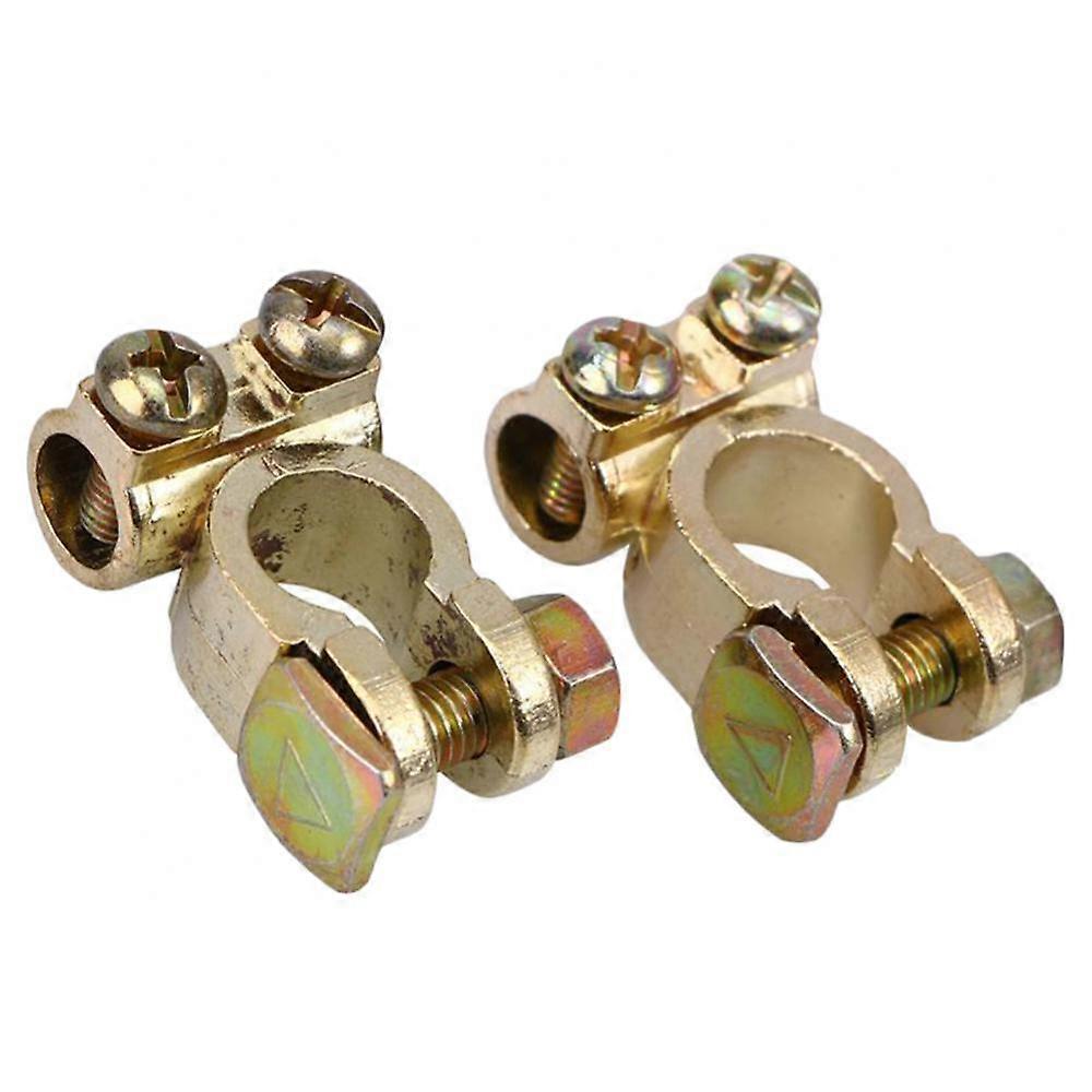 2Pcs Car power connector Positive + Negative Vehicle Alloy Battery Terminal End Clamp