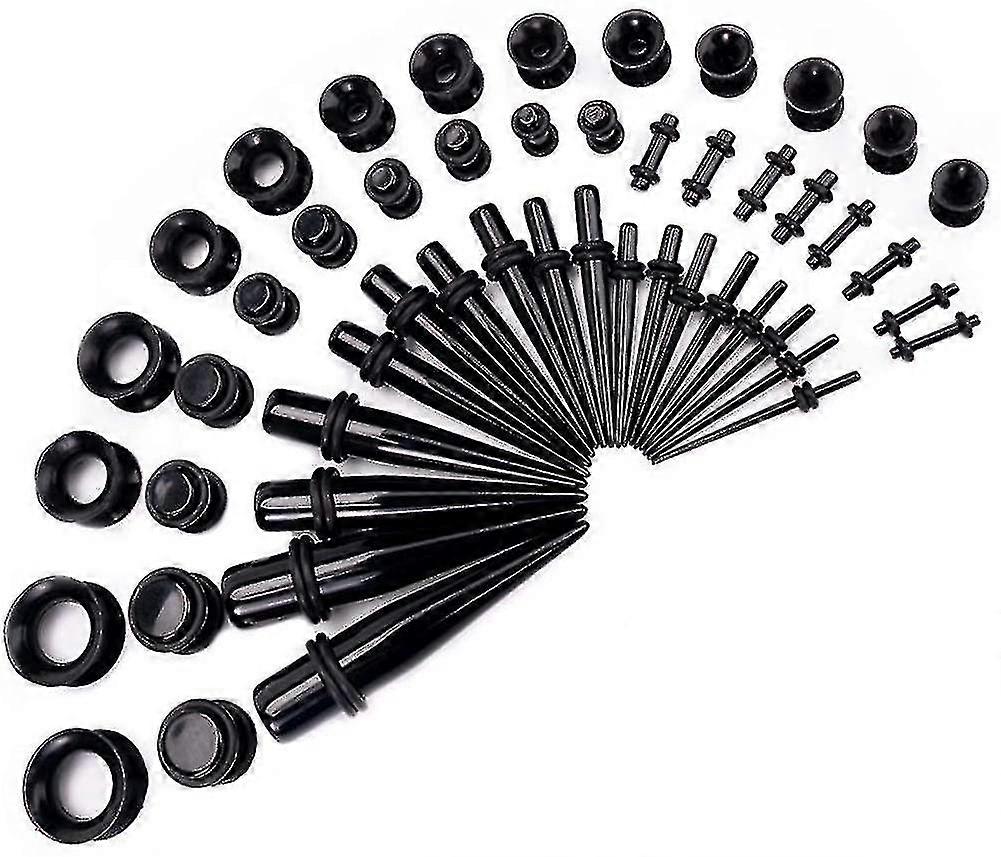 Ear Stretching Kit 50 Pieces Ear Gauges Expander Set Acrylic Rejuvenators And Plugs & Silicone Tunnels Piercing Jewelry Set