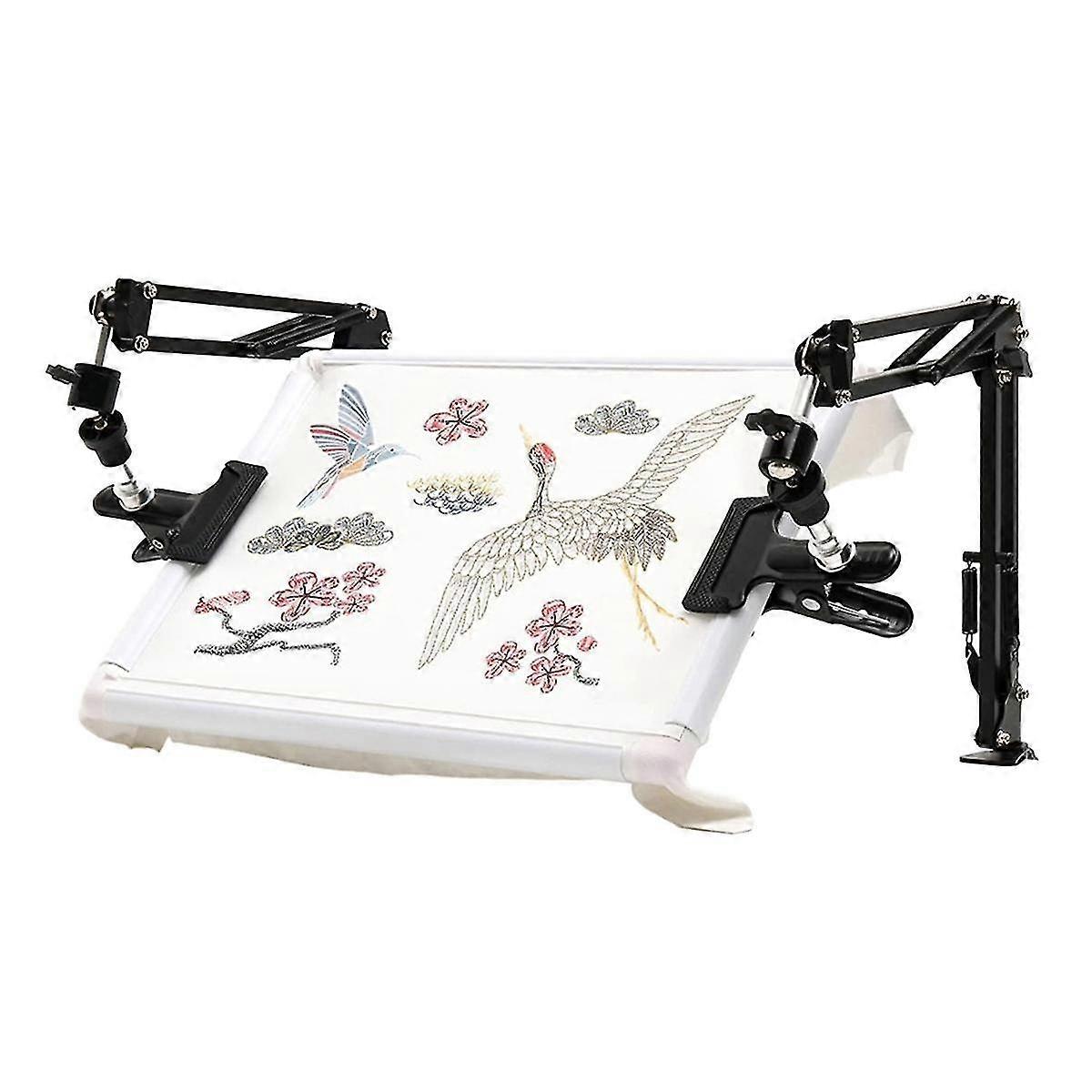 حامل إطار التطريز حامل قابل للتعديل ، حامل تطريز دوار للركبة مناسب لإطار Crossstitchscroll