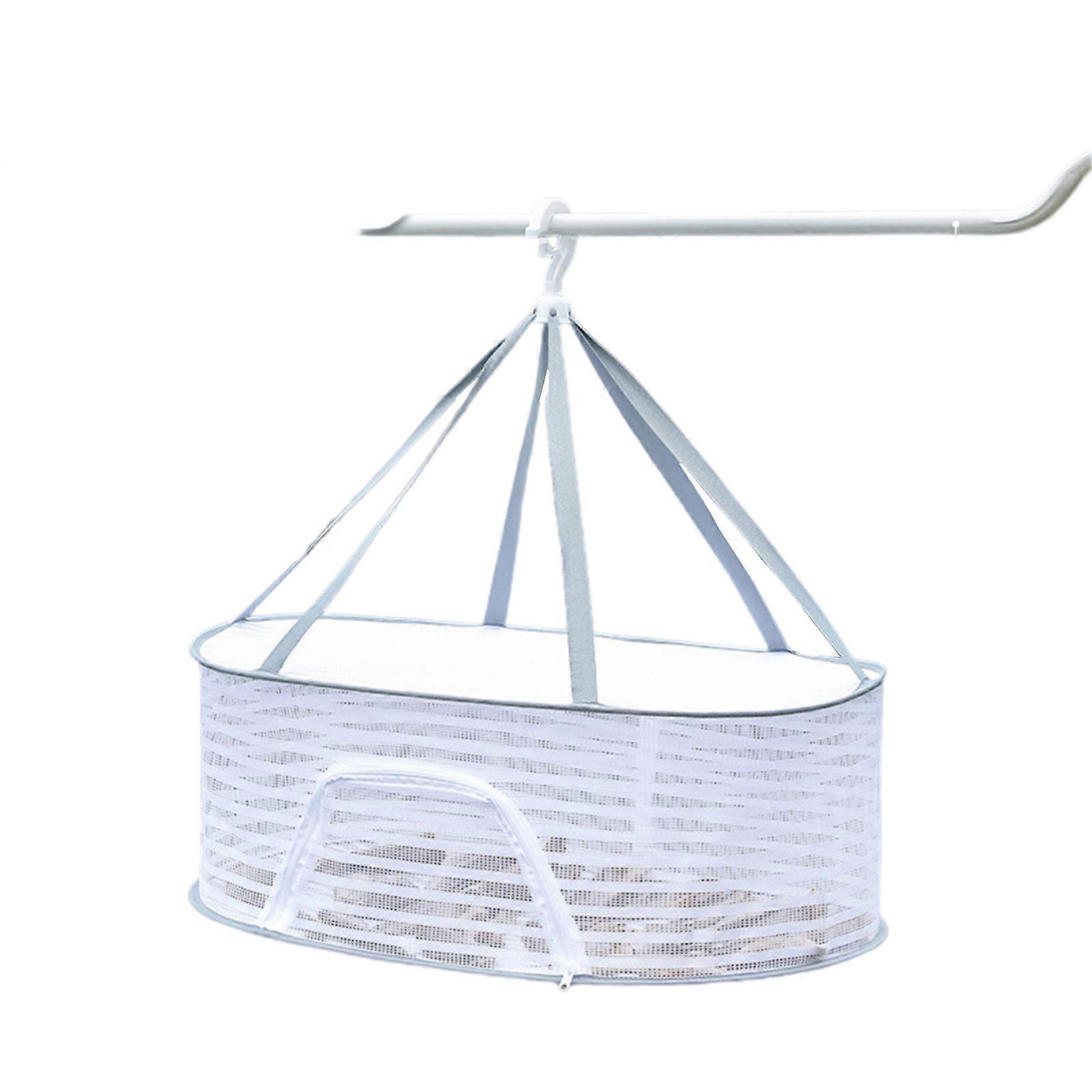 Multifunctional Drying Net Windproof Zipper Fish Fruits Drying Rack for Balcony