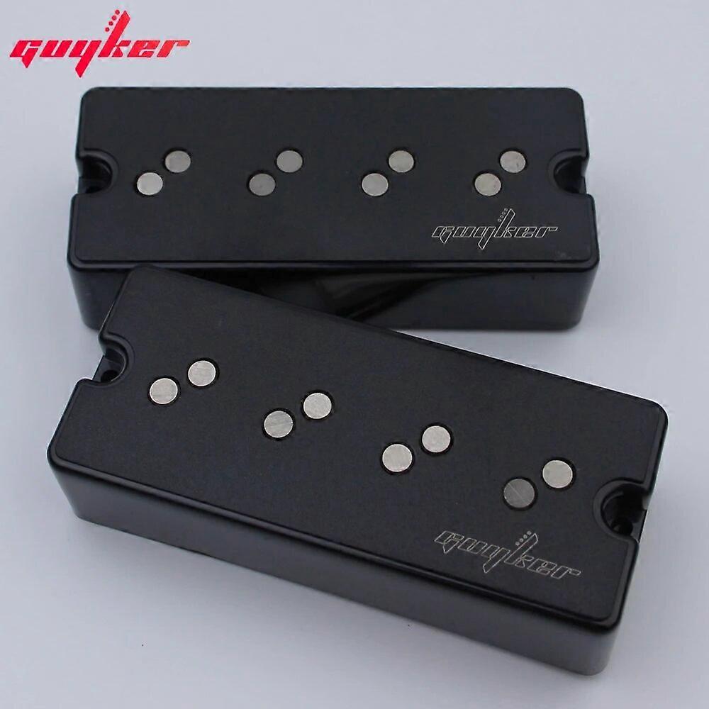 1 SET Double Réduction de Bruit Micros Bobinage Split Coil Humbucking 4 Cordes Micros Basse Chevalet + Manche Alnico Noir