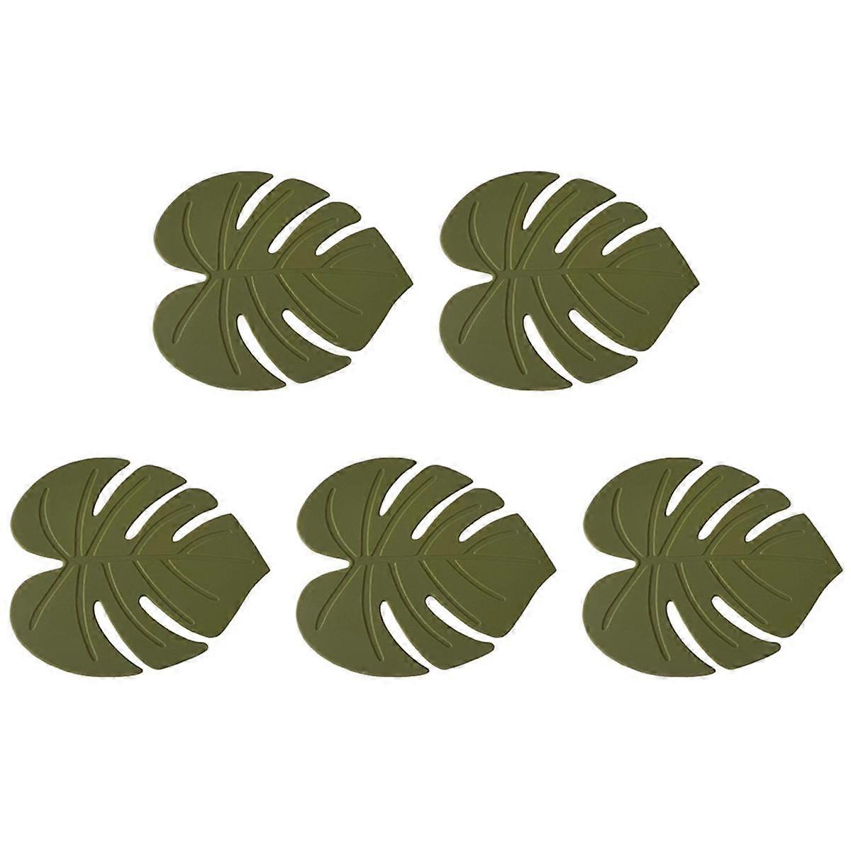 Silicone Coaster Cup Pad Leaf-Shaped Insulation Pad Table Mat Cup Mat for Dining Table Decoration H