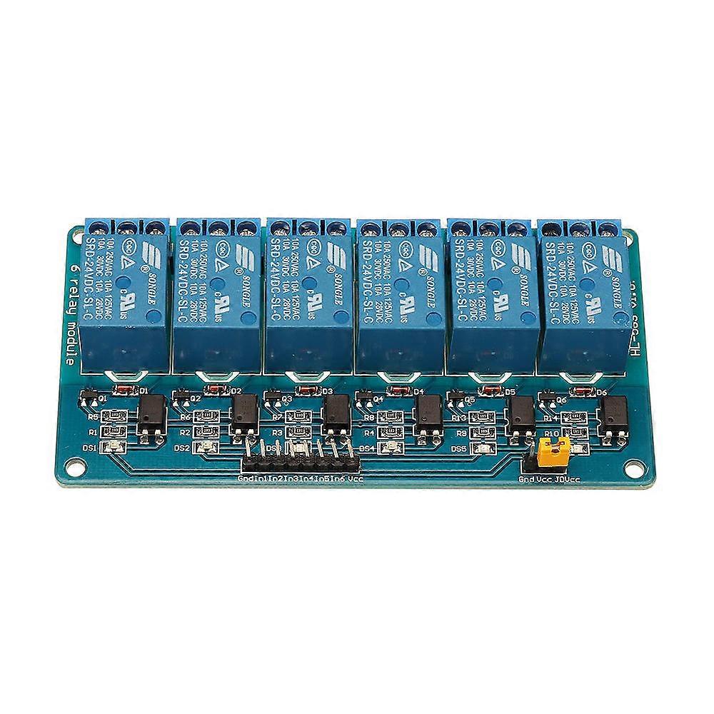 6 Channel 24v Relay Module Low Level Trigger With Optocoupler Isolation