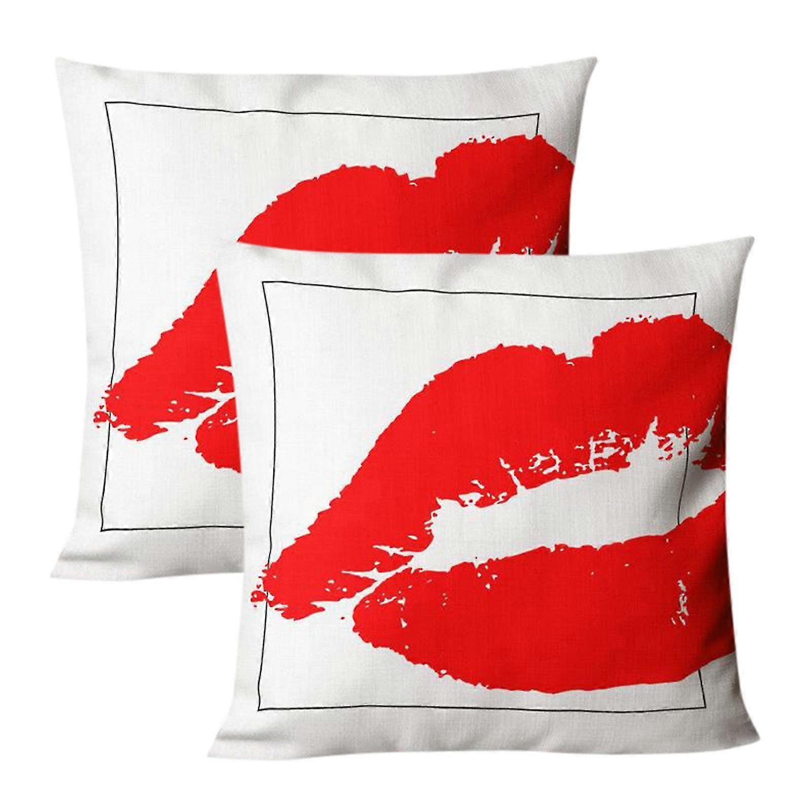 Printed Linen Encrypted Fine Linen Pillowcase Cushion Cover 2pc