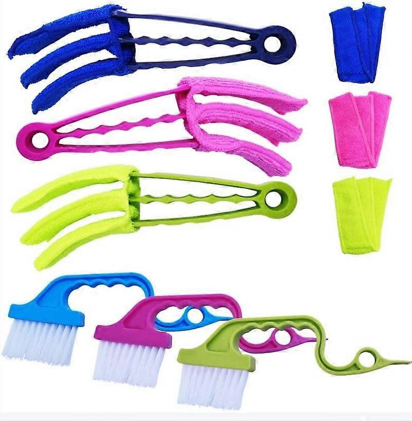 Pack of 9 shutter cleaning tools, set of 3 duster brushes with 3 removable microfibre sleeves