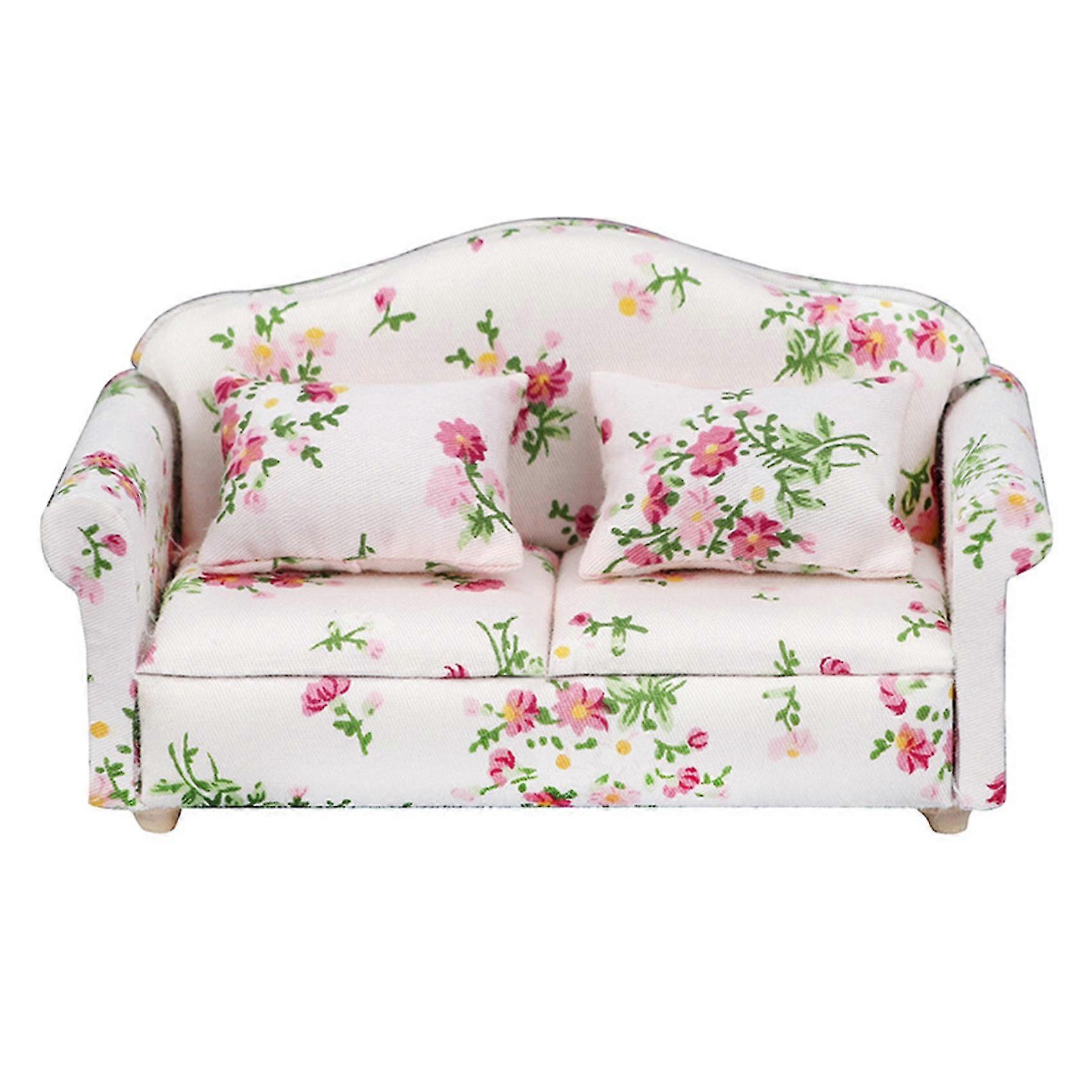 1/12 Scale Sofa With Two S Two- Sofa For Furniture Bed Home Rat