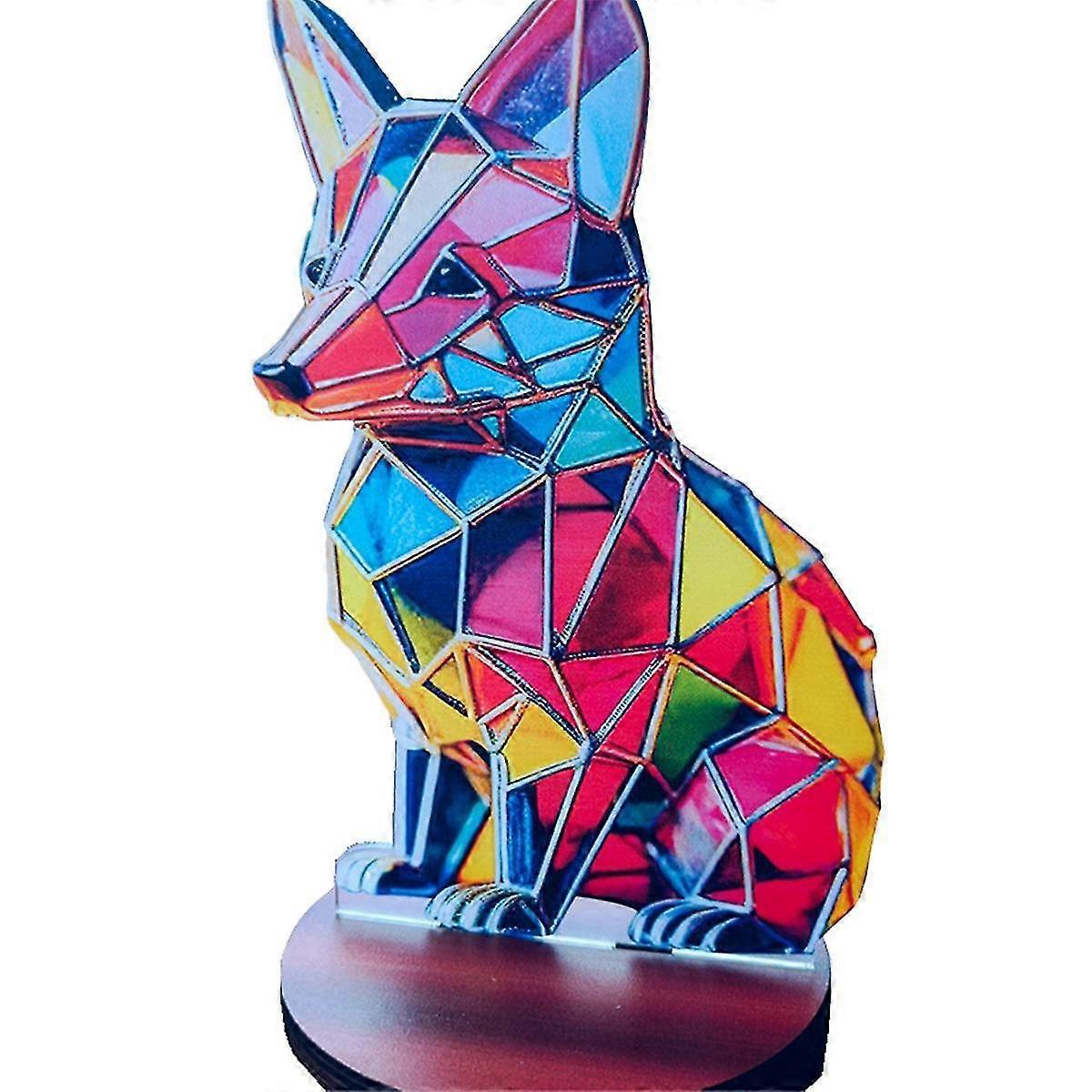 Desktop Ornament Double Sided Multicolor Decoration, Fox