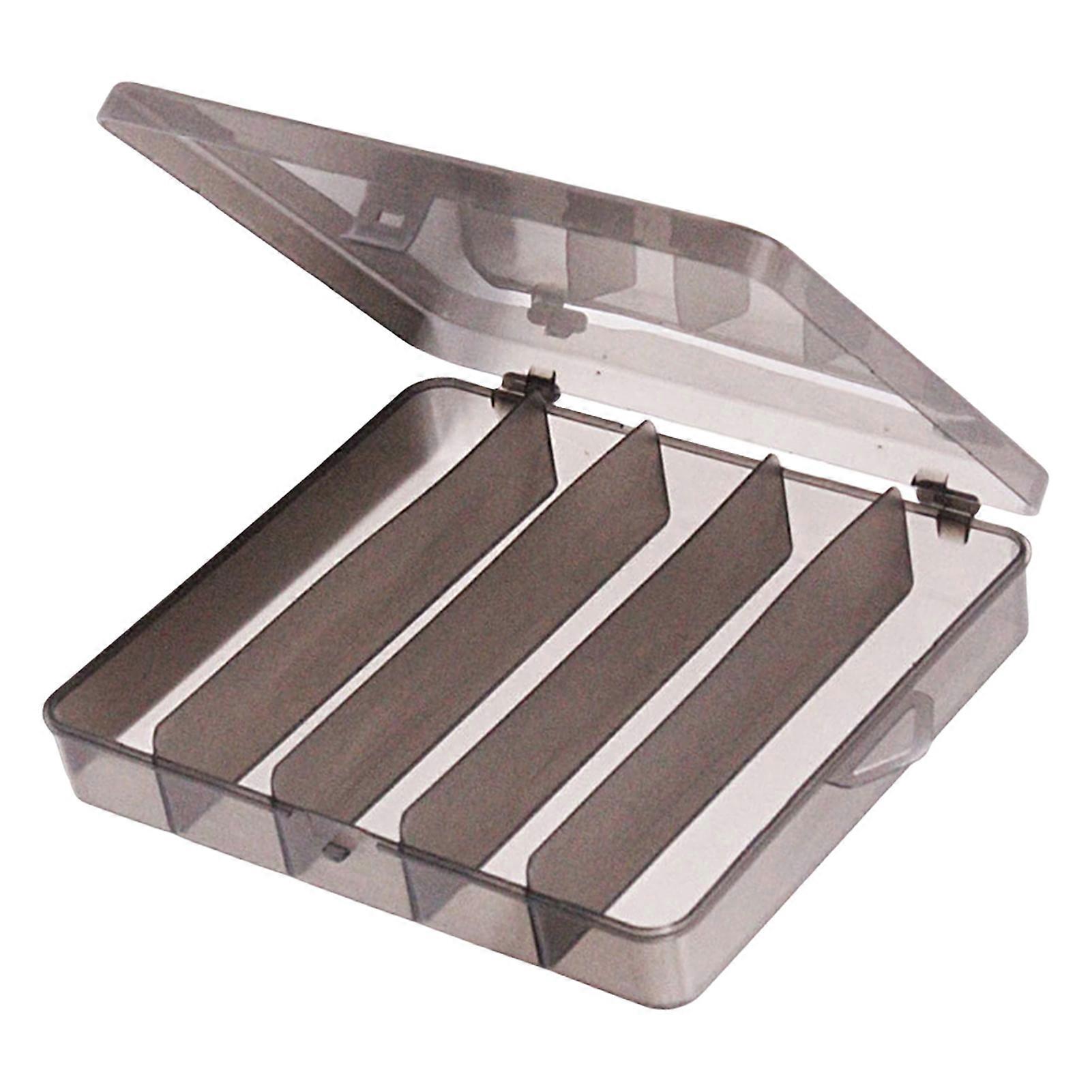 Kaesi Fishing Lure Box Large Size 5 Grids Multifunctional Portable Handle Transparent Accessories Storage Gray Heavy Duty Bait Storage Carrier Box for