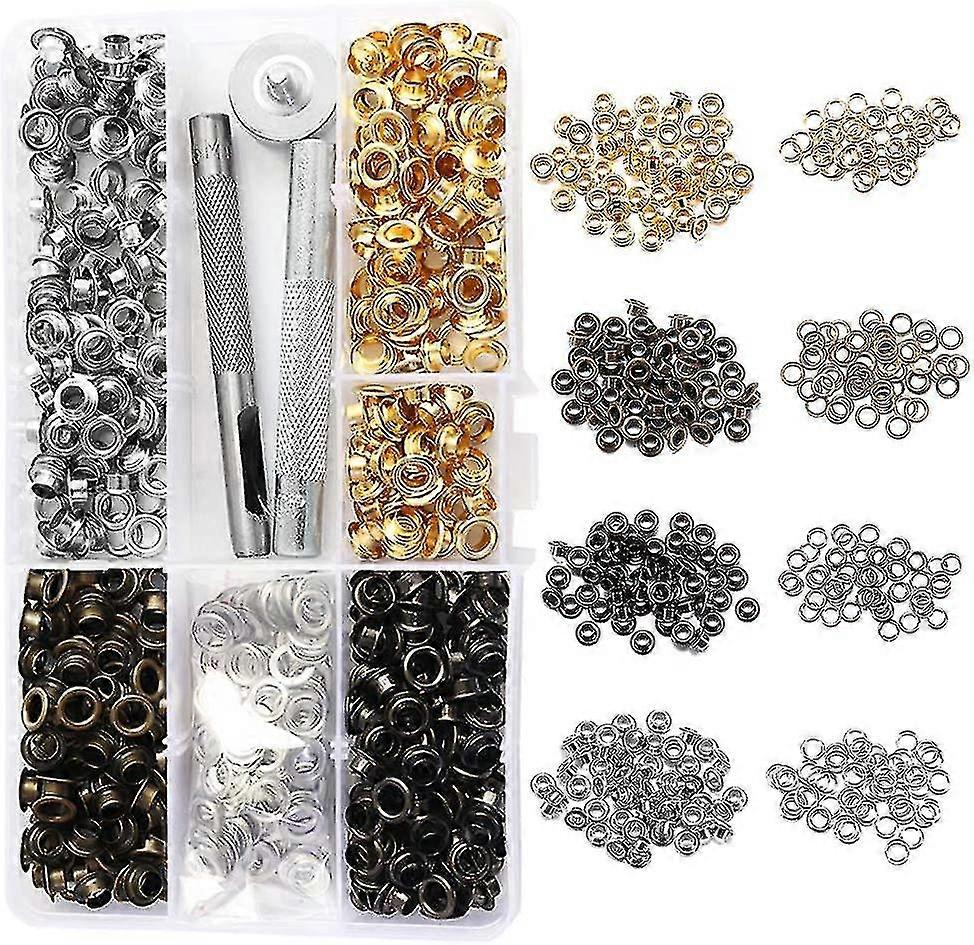 100 Sets Grommets Eyelets, 4 Colors