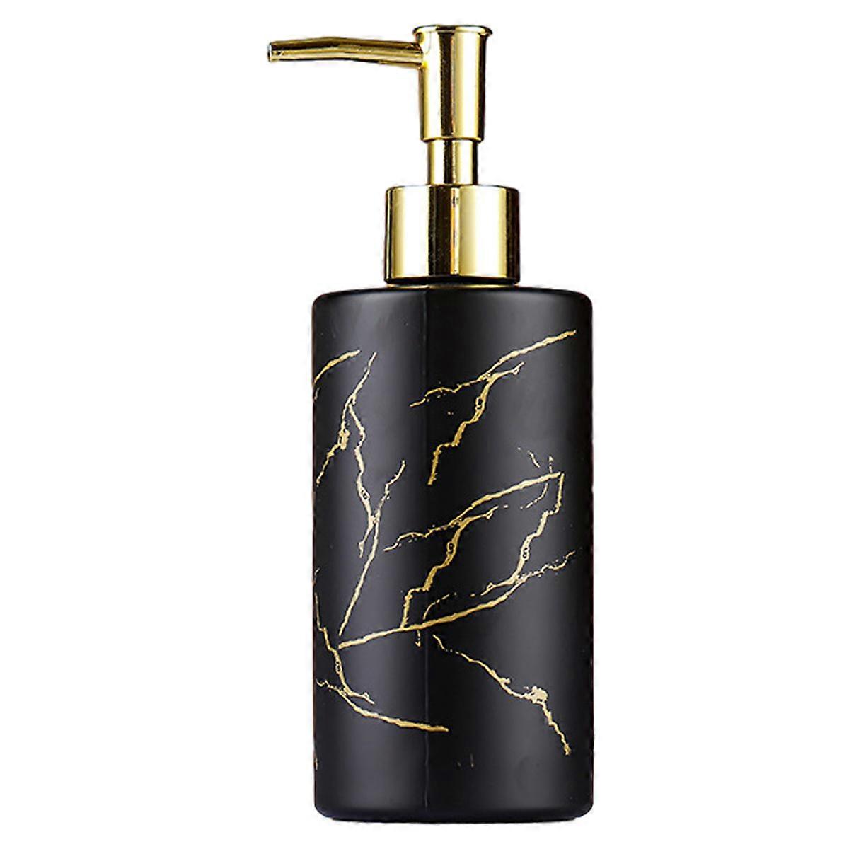 Hand soap box for bathroom and kitchen, cylindrical marbled resin refillable