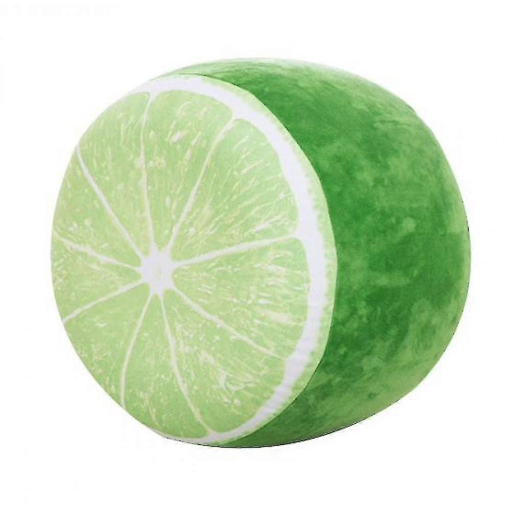3d Fruit Inflatable Stool Throw Pillow Watermelon Orange Cushion(Green)