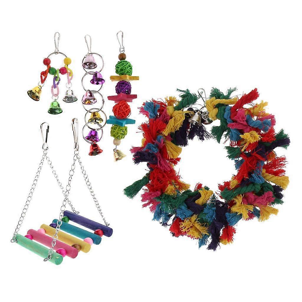 Piccoli animali Gabbia Ornamento colorato Set di giocattoli per uccelli, criceto