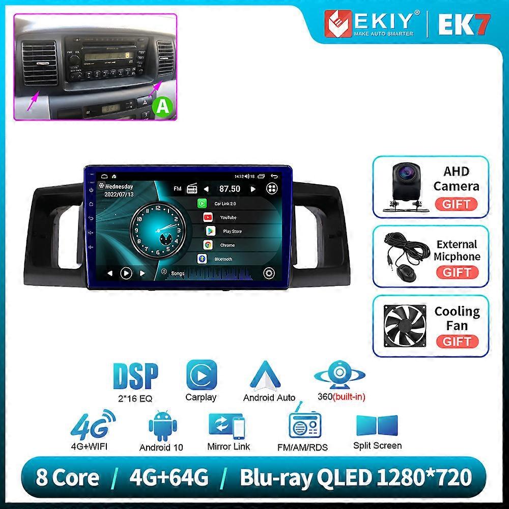 Στερεοφωνικό αυτοκίνητο για τη Toyota Corolla E130 E120 2000 - 2004 ανδροειδών Auto Carplay Bluetooth USB βίντεο ήχου Player GPS επικεφαλής μονάδα