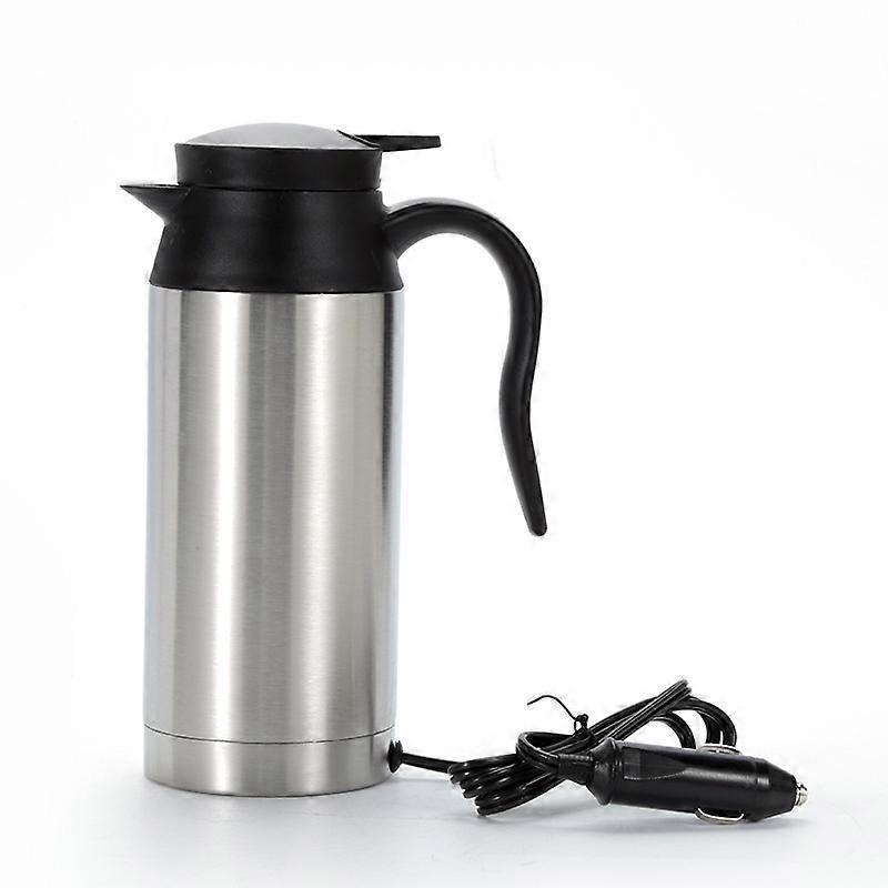 Travel Kettle, 750ml 12v Kettle Portable Electric Car Kettle, Stainless Steel Car Coffee Mug With Cigarette Lighter Charger, Kettle Pot Heated Water C