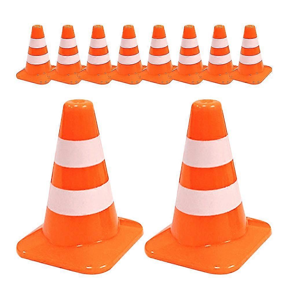 10pcs Mini Traffic Cones Models Sand Table Traffic Cones Models Small Parking Cone Toys