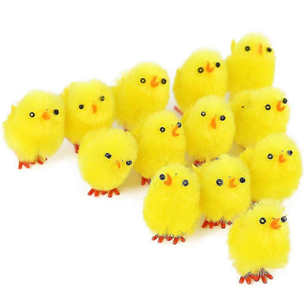 2023 New Hot High Mini Chicks Easter Chicks Chenille Chicks Easter Bonnet Decoration Easter Cake Decoration,36pcs