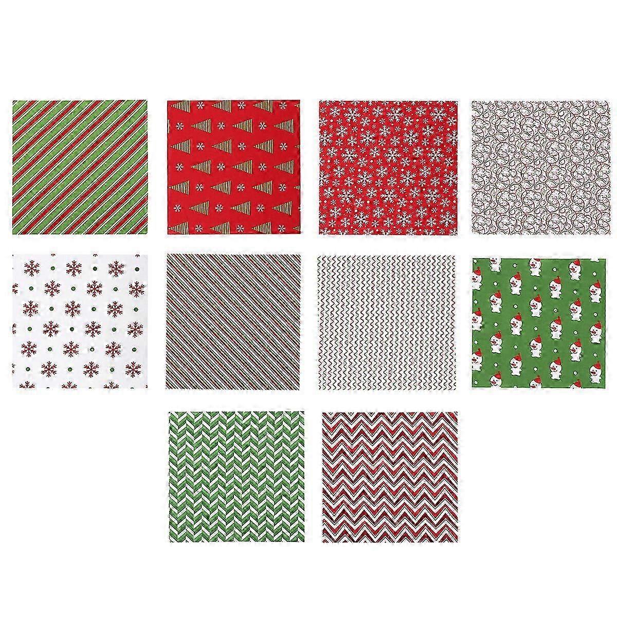 20Pcs Christmas Cotton Fabric Craft Bundle Patchwork Sewing Quilting Fabric