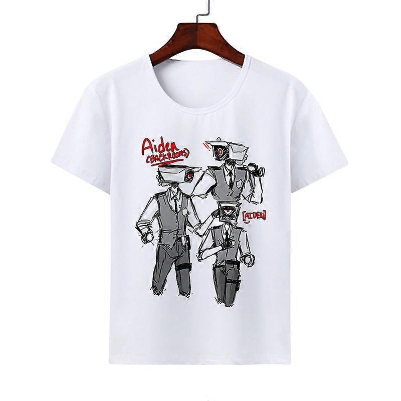 Skibidi טואלט אנשים ילדים קצרי שרוולים חמודים גברים ונשים לפקח חולצת טריקו קיץ צווארון עגול שרוולים קצרים העליון תלבושת הורה-ילד