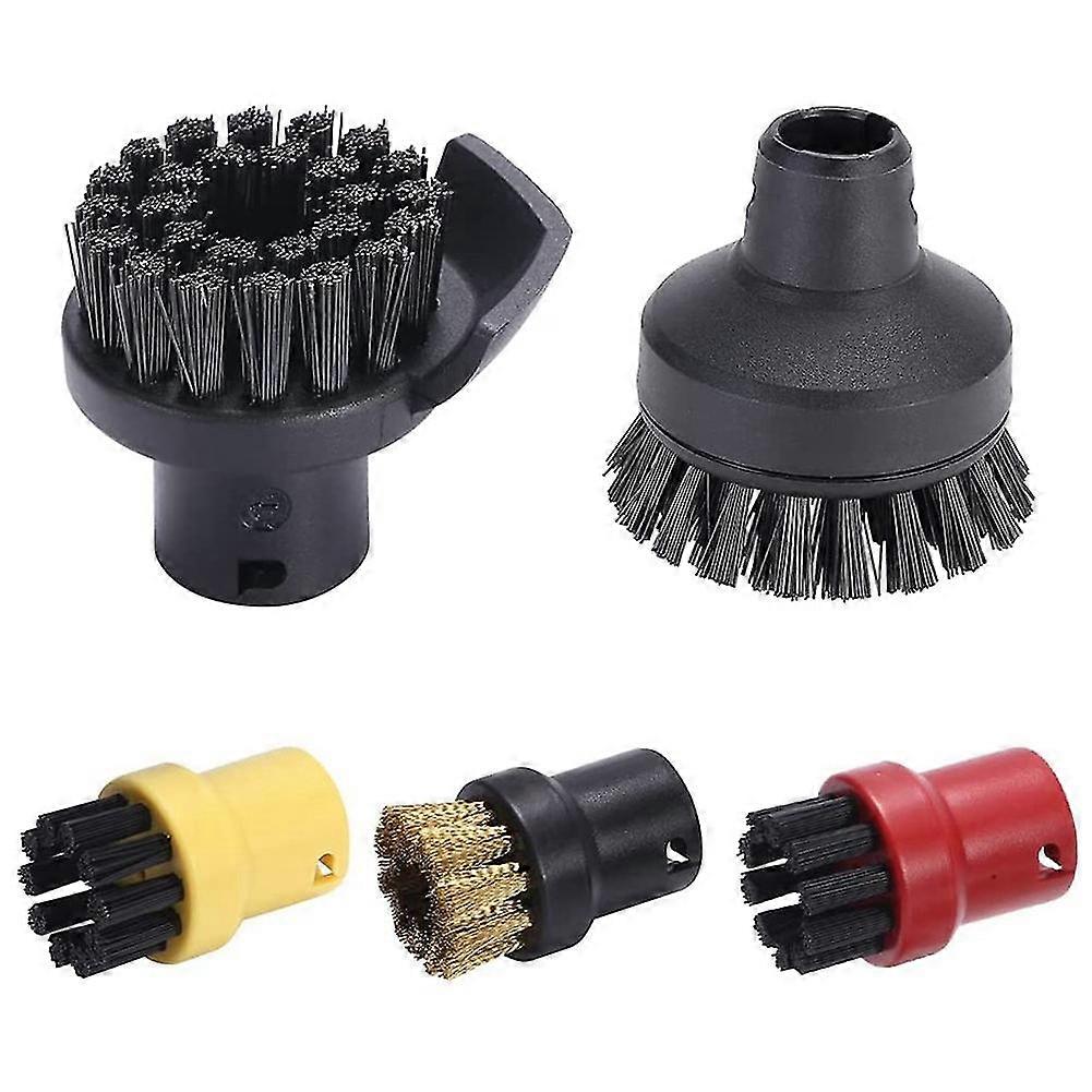 5 Piece Round Brush Set, Nozzle Round Brush For Steam Cleaner Sc1 Sc2 Sc3 Sc4 Sc5 4 Round Brush