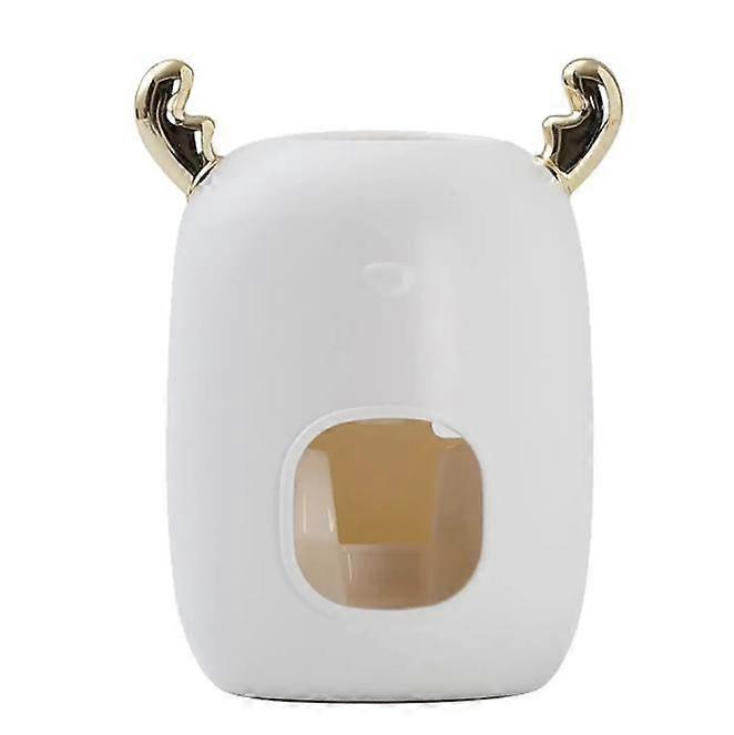 Deer Antler Shape Automatic Toothpaste Dispenser for Family BathroomMenglu Automatic Squeeze Toothpaste Suction Wall Mounted Squeezer Set No Punch