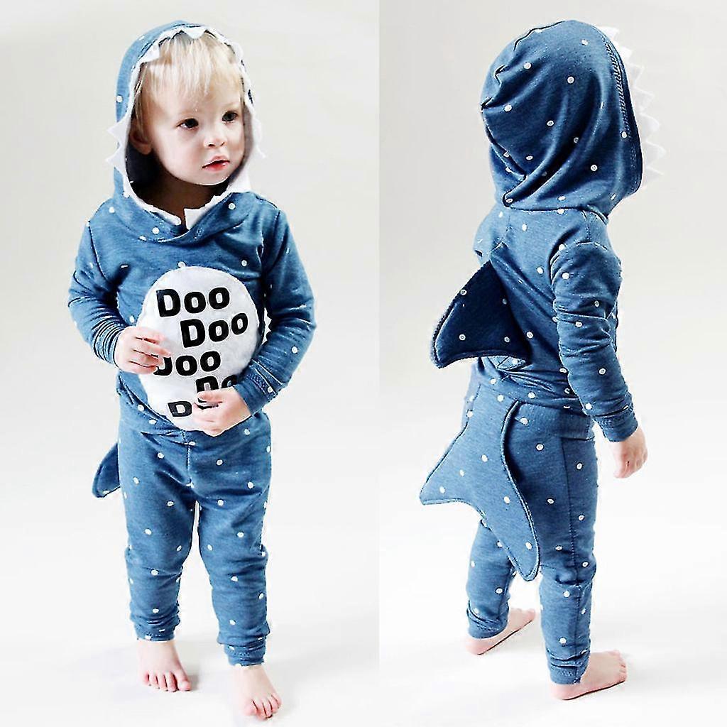Boy Winter Coat Hoodie 3d Shark Pattern Moletom Roupas