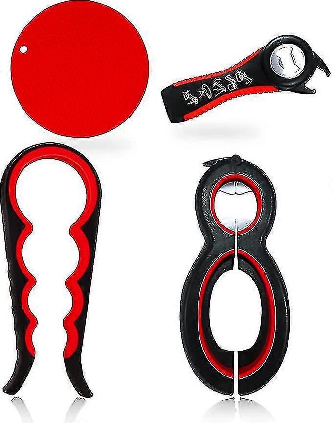 Easy Jar Opener, Bottle Opener Kits, Rubber Grip Jar Opener Kitchen Tools Sets, 456 In 1 Lid Opener Jar Opener For Kitchen
