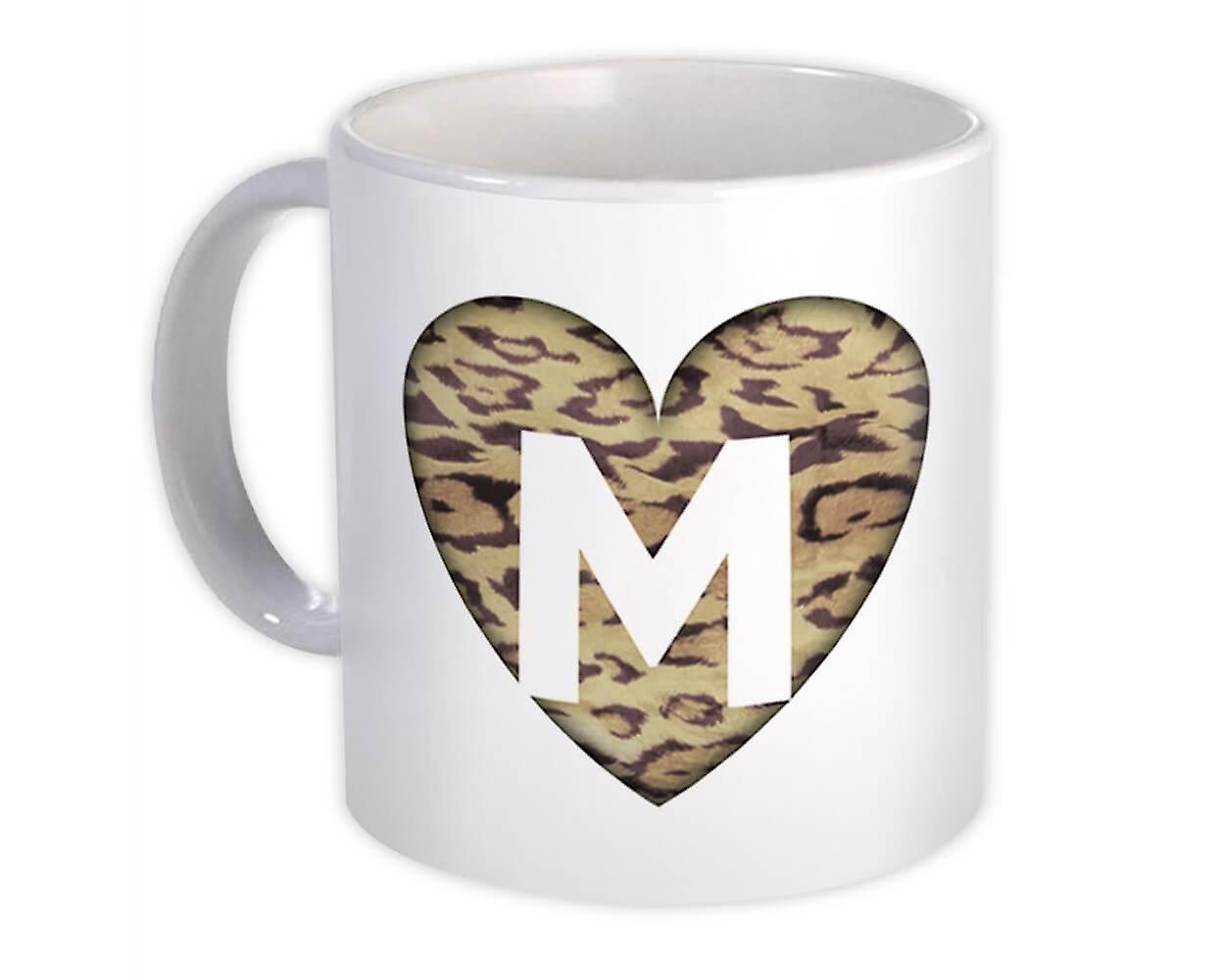 Geschenkbecher: Monogramm Buchstabe M Gepard