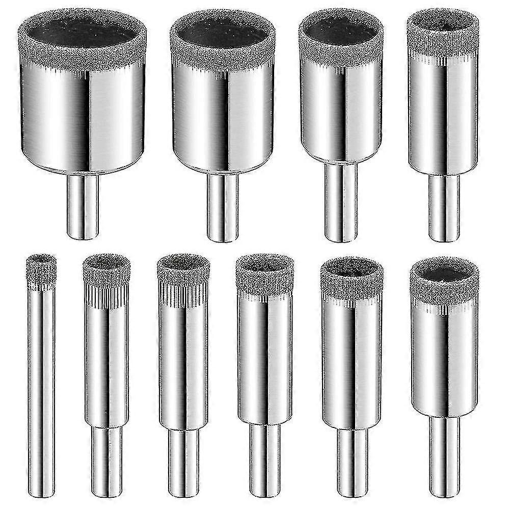 Glass Drill Bit Set, 10 Pcs Diamond Drill Bits - For Ceramic Tile, Porcelain, Marble, Granite