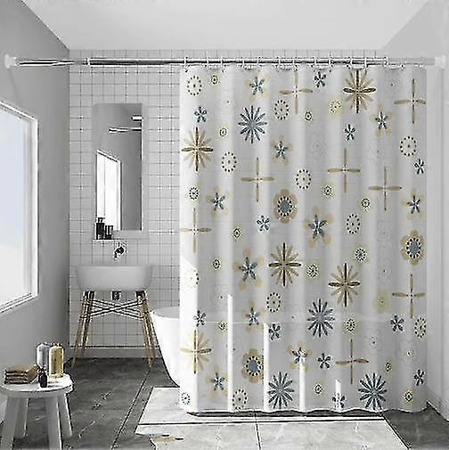 Rideau de douche à fleurs bleues imperméable