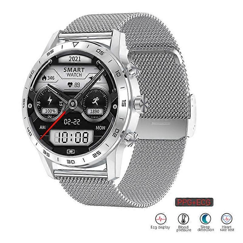 Smart Watch Mannen Rotary Knop Draadloos Opladen Bluetooth Call Smartwatch Voor
