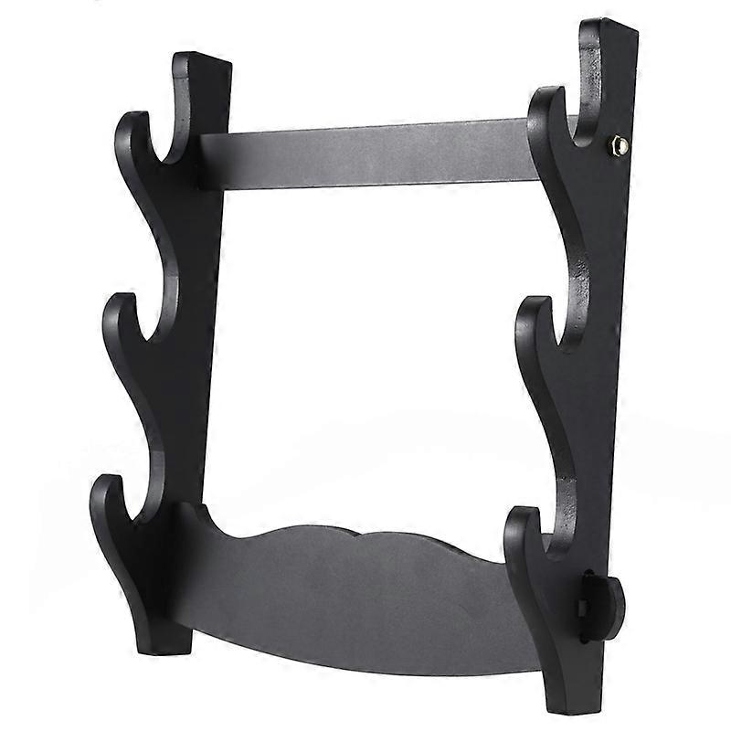 3 Tier Wall Mount Samurai Sword Katana Holder Stand Hanger Bracket Rack Display