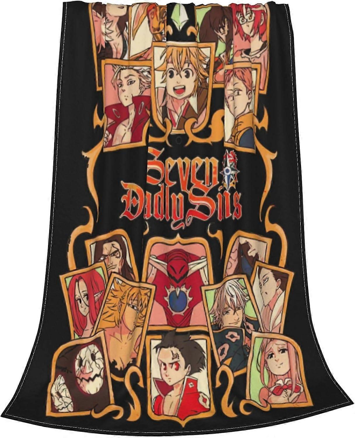 Anime Seven Deadly Sins Blankets Ultra-Soft Flannel Throw Blanket All Seasons Lightweight Blanket for Couch Sofa Bed