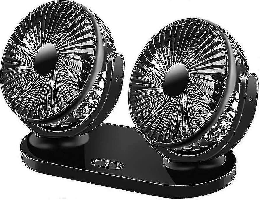 مروحة سيارة ، مروحة USB هادئة ، مروحة رأس مزدوجة 12 فولت ، مروحة صغيرة ، دوران 360 مع 3 سرعات