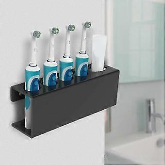 YYBO Tandenborstelhouder voor aan de muur, zwart, elektrische tandenborstelhouder zonder boren, tandenborstelkophouder, opzetborstelhouder, badkamer, tandpastastandaard, wandhouder, borstelhouder voor