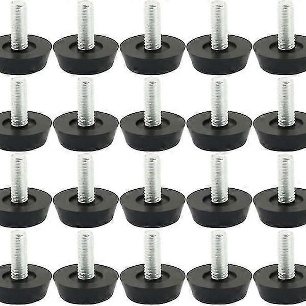 Justerbar fod til møbeljusteringsfødder M6 skruefødder sort