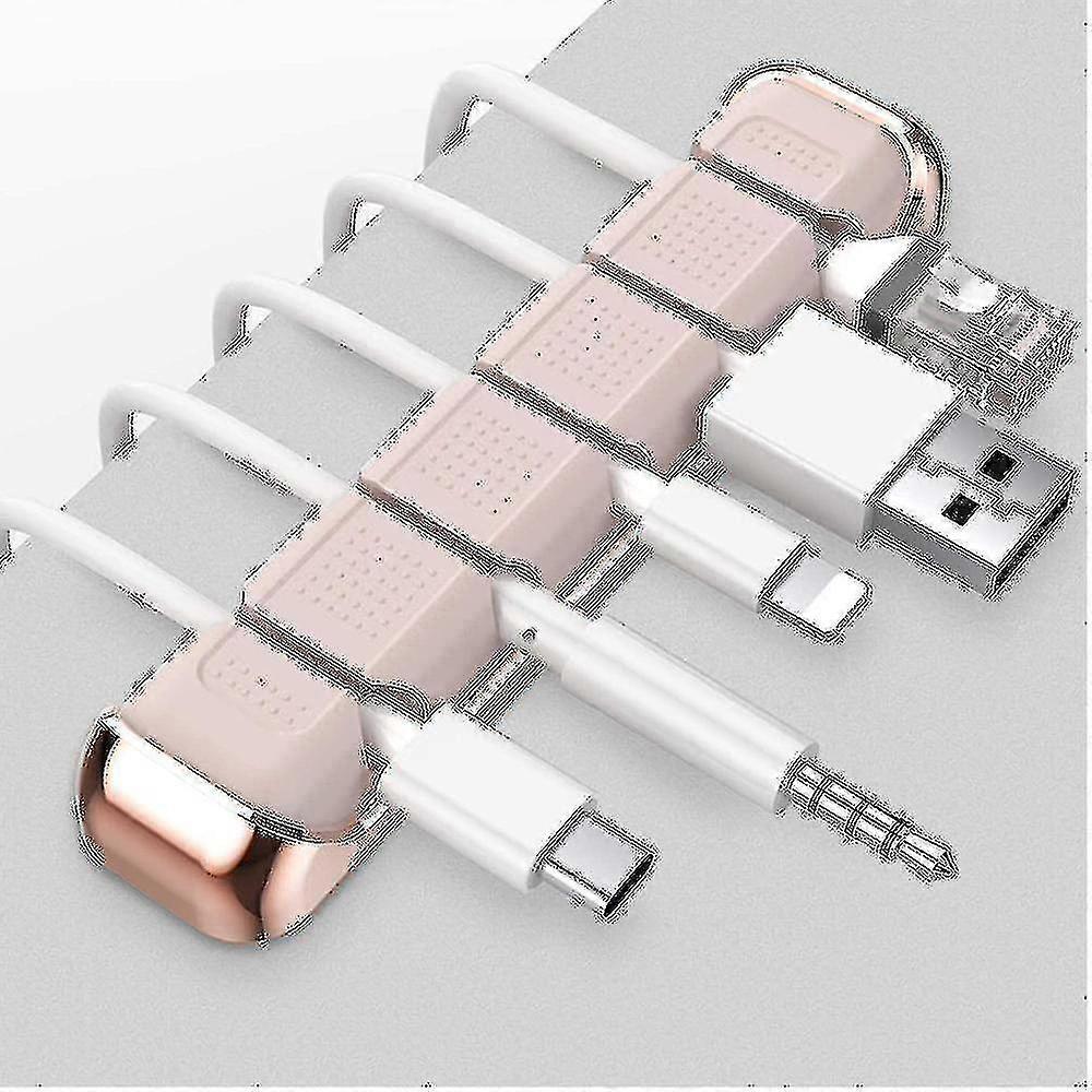 5 Slots Desktop Cable Organizer Wire Clips Holder