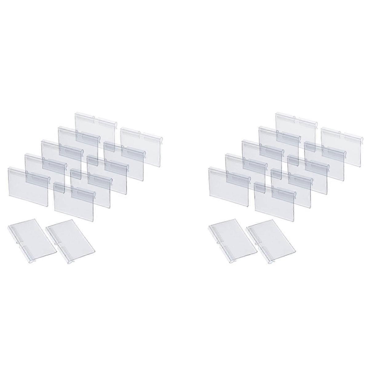 400Pcs Clear Plastic Label Holders for Wire Shelf Retail Price Label Holders Merchandise Sign Displ